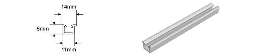 Aluminium single recessed track dimensions
