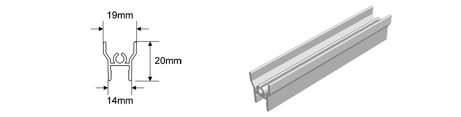 Aluminium top rail dimensions